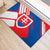 Slovakia – Red Blue White Geometric Flag Design Rubber Doormat with National Crest