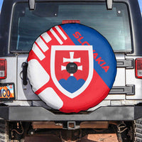 Slovakia – Red Blue White Geometric Flag Design Spare Tire Cover with National Crest