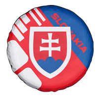 Slovakia – Red Blue White Geometric Flag Design Spare Tire Cover with National Crest