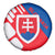 Slovakia – Red Blue White Geometric Flag Design Spare Tire Cover with National Crest