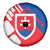 Slovakia – Red Blue White Geometric Flag Design Spare Tire Cover with National Crest