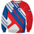 Slovakia – Red Blue White Geometric Flag Design Sweatshirt with National Crest