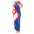 Slovakia – Red Blue White Geometric Flag Design Tank Maxi Dress with National Crest
