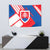 Slovakia – Red Blue White Geometric Flag Design Tapestry with National Crest