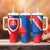 Slovakia – Red Blue White Geometric Flag Design Tumbler With Handle with National Crest