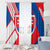 Slovakia – Red Blue White Geometric Flag Design Window Curtain with National Crest