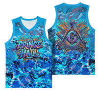 Prince Hall Freemasonry Basketball Jersey Compasses Masonic Art - Urban Graffiti Style