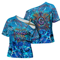 Prince Hall Freemasonry Cross Shoulder Shirt Compasses Masonic Art - Urban Graffiti Style