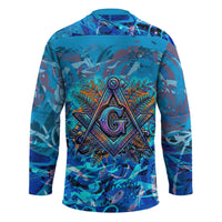 Prince Hall Freemasonry Hockey Jersey Compasses Masonic Art - Urban Graffiti Style