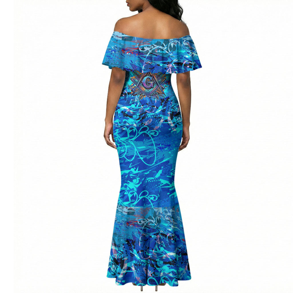 Prince Hall Freemasonry Mermaid Dress Compasses Masonic Art - Urban Graffiti Style