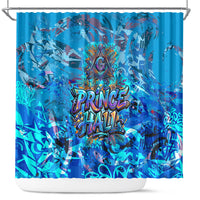 Prince Hall Freemasonry Shower Curtain Compasses Masonic Art - Urban Graffiti Style