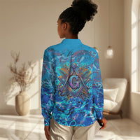 Prince Hall Freemasonry Women Casual Shirt Compasses Masonic Art - Urban Graffiti Style