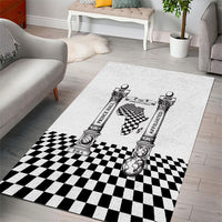 Prince Hall Affiliated Freemasonry Area Rug Classic Masonic Pillars Boaz Jachin Checkerboard Africa Map