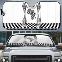 Prince Hall Affiliated Freemasonry Auto Sun Shade Classic Masonic Pillars Boaz Jachin Checkerboard Africa Map