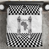 Prince Hall Affiliated Freemasonry Bedding Set Classic Masonic Pillars Boaz Jachin Checkerboard Africa Map