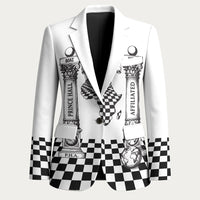 Prince Hall Affiliated Freemasonry Blazer Classic Masonic Pillars Boaz Jachin Checkerboard Africa Map