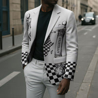 Prince Hall Affiliated Freemasonry Blazer Classic Masonic Pillars Boaz Jachin Checkerboard Africa Map