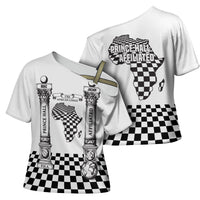 Prince Hall Affiliated Freemasonry Cross Shoulder Shirt Classic Masonic Pillars Boaz Jachin Checkerboard Africa Map