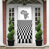 Prince Hall Affiliated Freemasonry Door Cover Classic Masonic Pillars Boaz Jachin Checkerboard Africa Map