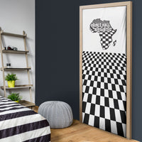 Prince Hall Affiliated Freemasonry Door Cover Classic Masonic Pillars Boaz Jachin Checkerboard Africa Map