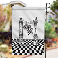 Prince Hall Affiliated Freemasonry Garden Flag Classic Masonic Pillars Boaz Jachin Checkerboard Africa Map