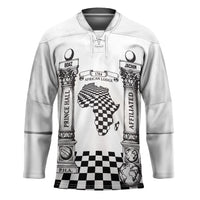 Prince Hall Affiliated Freemasonry Hockey Jersey Classic Masonic Pillars Boaz Jachin Checkerboard Africa Map