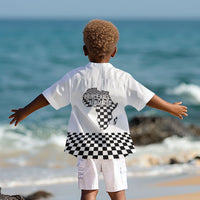 Prince Hall Affiliated Freemasonry Kid Hawaiian Shirt Classic Masonic Pillars Boaz Jachin Checkerboard Africa Map