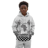 Prince Hall Affiliated Freemasonry Kid Hoodie Classic Masonic Pillars Boaz Jachin Checkerboard Africa Map