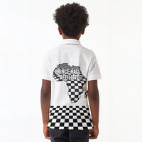 Prince Hall Affiliated Freemasonry Kid Polo Shirt Classic Masonic Pillars Boaz Jachin Checkerboard Africa Map