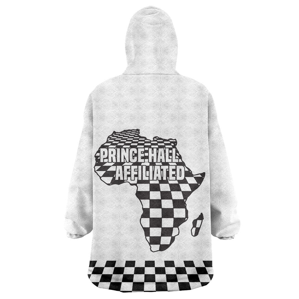 Prince Hall Affiliated Freemasonry Kid Wearable Blanket Hoodie Classic Masonic Pillars Boaz Jachin Checkerboard Africa Map