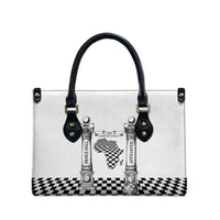 Prince Hall Affiliated Freemasonry Leather Bag Classic Masonic Pillars Boaz Jachin Checkerboard Africa Map