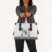 Prince Hall Affiliated Freemasonry Leather Bag Classic Masonic Pillars Boaz Jachin Checkerboard Africa Map