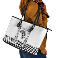 Prince Hall Affiliated Freemasonry Leather Tote Bag Classic Masonic Pillars Boaz Jachin Checkerboard Africa Map