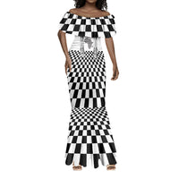 Prince Hall Affiliated Freemasonry Mermaid Dress Classic Masonic Pillars Boaz Jachin Checkerboard Africa Map