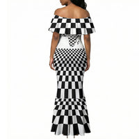 Prince Hall Affiliated Freemasonry Mermaid Dress Classic Masonic Pillars Boaz Jachin Checkerboard Africa Map