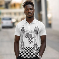 Prince Hall Affiliated Freemasonry Polo Shirt Classic Masonic Pillars Boaz Jachin Checkerboard Africa Map