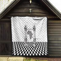 Prince Hall Affiliated Freemasonry Quilt Classic Masonic Pillars Boaz Jachin Checkerboard Africa Map