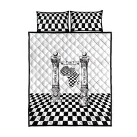 Prince Hall Affiliated Freemasonry Quilt Bed Set Classic Masonic Pillars Boaz Jachin Checkerboard Africa Map