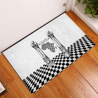 Prince Hall Affiliated Freemasonry Rubber Doormat Classic Masonic Pillars Boaz Jachin Checkerboard Africa Map