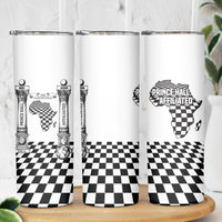 Prince Hall Affiliated Freemasonry Skinny Tumbler Classic Masonic Pillars Boaz Jachin Checkerboard Africa Map