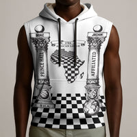 Prince Hall Affiliated Freemasonry Sleeveless Hoodie Classic Masonic Pillars Boaz Jachin Checkerboard Africa Map
