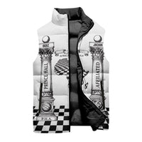 Prince Hall Affiliated Freemasonry Sleeveless Puffer Jacket Classic Masonic Pillars Boaz Jachin Checkerboard Africa Map