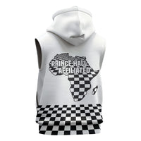 Prince Hall Affiliated Freemasonry Sleeveless Zip Hoodie Classic Masonic Pillars Boaz Jachin Checkerboard Africa Map