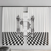 Prince Hall Affiliated Freemasonry Window Curtain Classic Masonic Pillars Boaz Jachin Checkerboard Africa Map