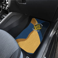 Prince Hall Freemasonry Car Mats Square and Compasses Gold Blue Geometric