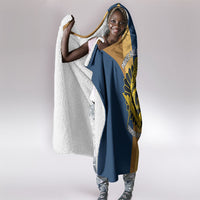 Prince Hall Freemasonry Hooded Blanket Square and Compasses Gold Blue Geometric