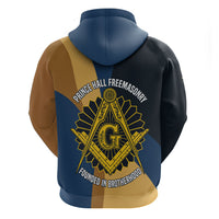 Prince Hall Freemasonry Hoodie Square and Compasses Gold Blue Geometric