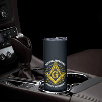 Prince Hall Freemasonry Skinny Tumbler Square and Compasses Gold Blue Geometric