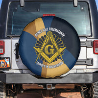 Prince Hall Freemasonry Spare Tire Cover Square and Compasses Gold Blue Geometric