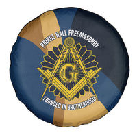 Prince Hall Freemasonry Spare Tire Cover Square and Compasses Gold Blue Geometric